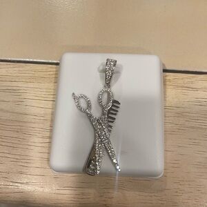 Silver Scissors and Comb Pendant